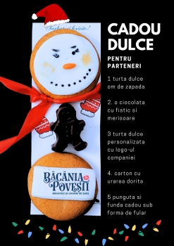 Cadou dulce de Craciun, personalizat cu logo companie - comanda minima 15 buc